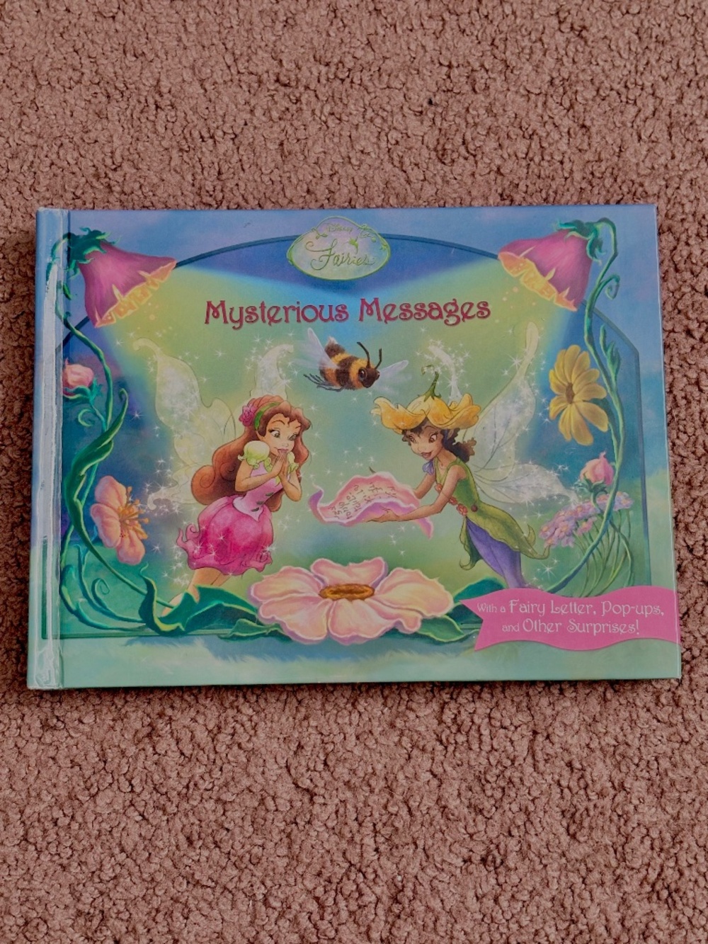 Disney Fairies Mysterious Messages Pop-Up Hardcover Book w Fairy Letter 2006 Y2K